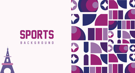 Paris theme background design. geometric abstract banner design, sports, championship. 