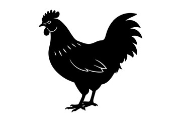 silhouette of a chicken silhouette,tattoo design, icon Silhouette,logo, and vector illustration