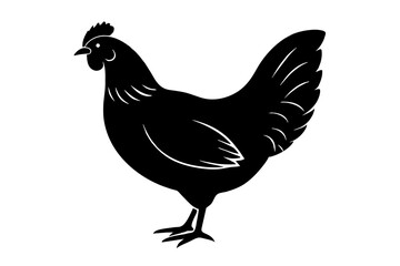 silhouette of a chicken silhouette,tattoo design, icon Silhouette,logo, and vector illustration