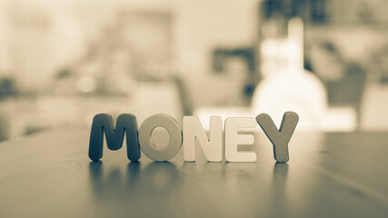 Money text, money management, financial plan, time value of money, business idea and Creative ideas...