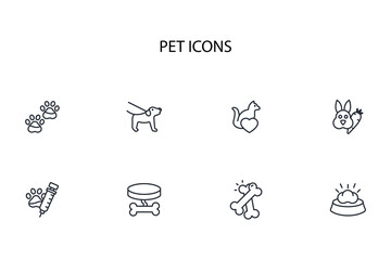 Pets icon. vector.Editable stroke.linear style sign for use web design,logo.Symbol illustration.