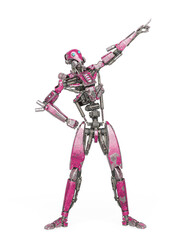 apocalypse cyborg is pointing up to the stars like a comic hero