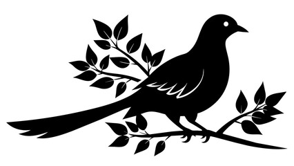 Graceful Dove Bird Silhouette on Branch