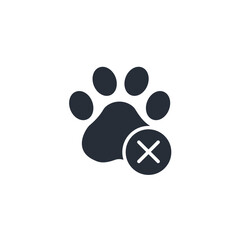 not allowed pet icon. vector.Editable stroke.linear style sign for use web design,logo.Symbol illustration.