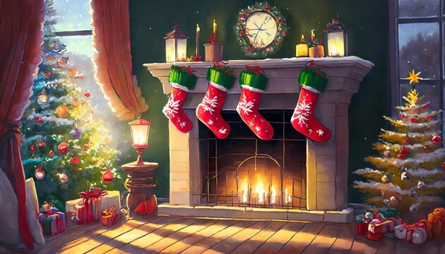 christmas stocking with gifts