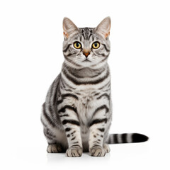 Fototapeta premium Elegant Silver Tabby Cat with Striking Yellow Eyes