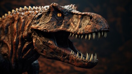 Fototapeta premium Dinosaur fossil in museum. Photorealistic.
