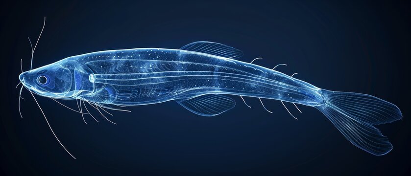   A computer-generated image displays a fish's body