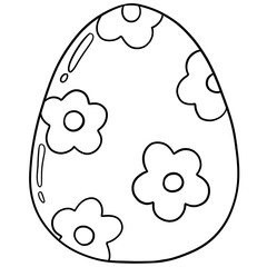 doodle flower pastel Easter egg in party , doodle art painting. summer and spring mood. seasonal png clipart for card decoration.