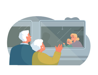 Travelling by Train concept