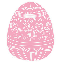 pink pastel Easter egg in party , summer and spring mood. seasonal png clipart for card decoration.