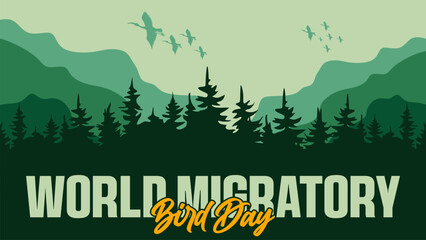 banner world migratory bird day design template