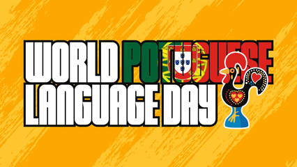 word portuguese language day banner template