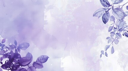 Fototapeta na wymiar Abstract watercolor background with blue and purple botanical silhouettes, perfect for design elements, wallpapers, or textiles.