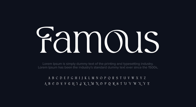 Famous Minimal modern alphabet fonts. Typography minimalist urban digital fashion future creative logo font. vector illustration