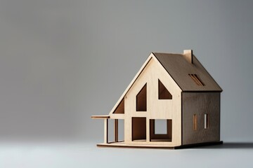 Miniature model of a wooden toy doll house