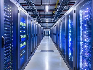 Fototapeta premium Engineers Designing Sustainable and Efficient Green Tech Data Centers