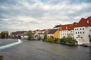 Fototapeta na wymiar Riverbank old town Steyr Austria