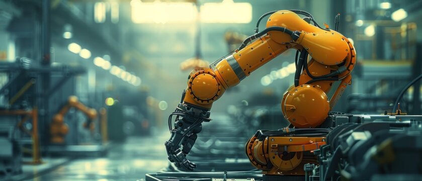 In the quiet moments between shifts, the robotic arm stands silent and still, a sentinel watching over the factory floor with unblinking eyes.
