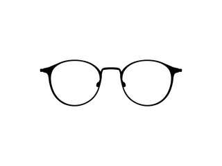 Eye Glasses Silhouette, Pictogram, Front View, Flat Style, can use for Logo Gram, Apps, Art Illustration, Template for Avatar Profile Image, Website, or Graphic Design Element. Vector Illustration