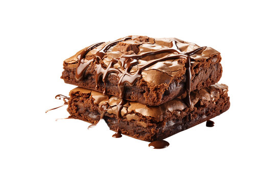 Chocolate Brownie on transparent background.