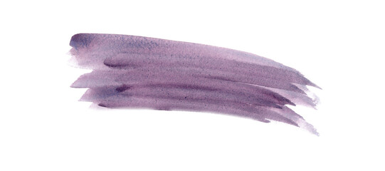 Brown abstract texture isolated on white. Strokes of aquarelle paint. Brushed painted background. Watercolor illustration for card, design, decoration