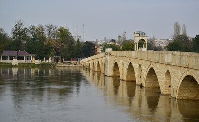 Meric Bridge, located in Edirne, Turkey, was built in 1847.