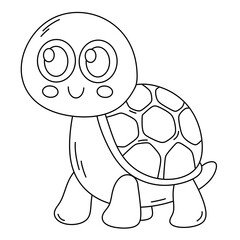 Cartoon Tortoise line Icon.

