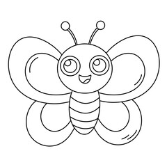 butterfly Cartoon line Icon.