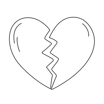recommend clip art: Broken heart line icon.