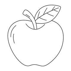 Cartoon Apple line Icon.