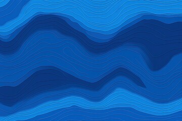 Blue topographic line contour map seamless pattern background with copy space 