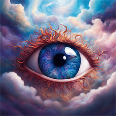 Mystical eye in the clouds.