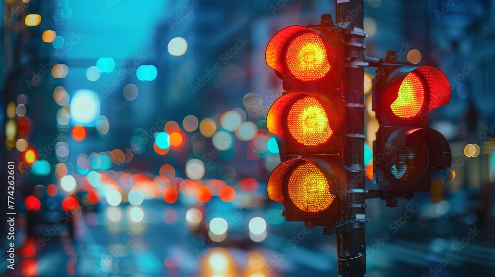 Poster adaptive traffic signal control: ai optimizes traffic light sequences to reduce congestion.