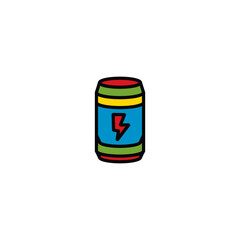 Original vector illustration. The icon of an energy drink in an aluminum jar.