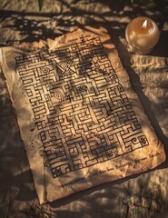 Intricate Knotwork of a Mysterious Runic Journal Page Revealing Ancient Rune Meanings