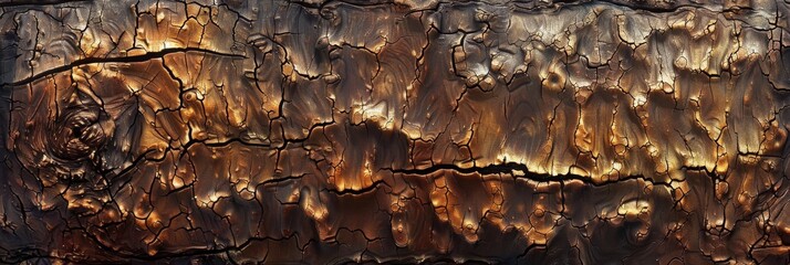 Wood and precious metals with parts of the trees transitioning from organic to golden and silver textures blending medieval mysticism with natural beauty created with Generative AI Technology - obrazy, fototapety, plakaty