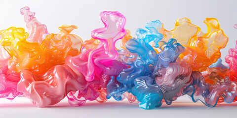 Abstract swirl of colorful ink plumes