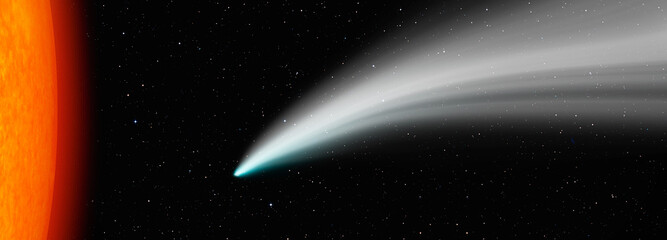 Comet on the space with our star is Sun 