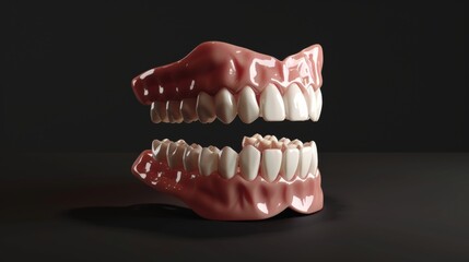 Fototapeta premium Close-up view of 3d human teeth model