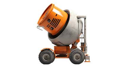 Fototapeta premium A cement mixer gracefully balances on a dolly, ready to embark on a construction journey
