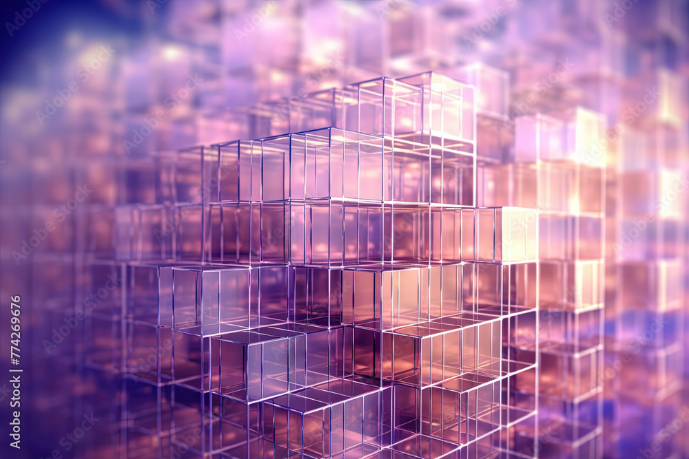 Aufkleber Abstract background with structure of cubes. Colorful cubes texture for technology backdrop.