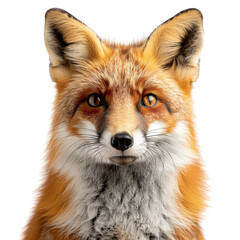 Red Fox, Vulpes vulpes isolated on transparent background, cut out, png - obrazy, fototapety, plakaty