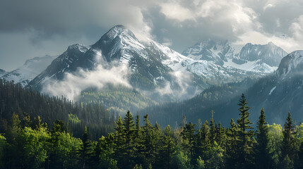 Breathtaking Panorama: Majestic Mountain Ranges Stretching into the Distance, A Sight to Behold
