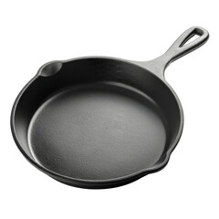 Non stick cast iron pan isolated on transparent background, cut out, png
