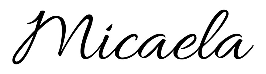 Micaela - black color - name written - ideal for websites,, presentations, greetings, banners, cards,, t-shirt, sweatshirt, prints, cricut, silhouette, sublimation