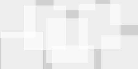 Abstract background with white and gray transparent material in squares shapes with geometric style. Space design concept. Decorative web layout or poster, banner.