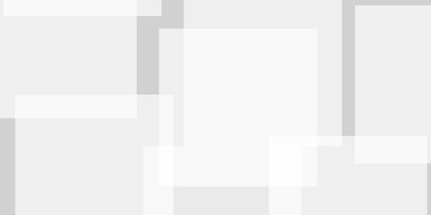 Abstract background with white and gray transparent material in squares shapes with geometric style. Space design concept. Decorative web layout or poster, banner.
