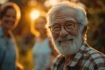 Happiness senior people activity with friends.