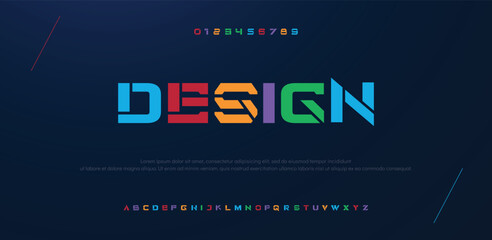 Design modern stylish bold capital alphabet letter logo design - obrazy, fototapety, plakaty